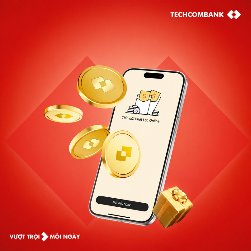 Tiền gửi Phát Lộc Online tại Techcombank. 

