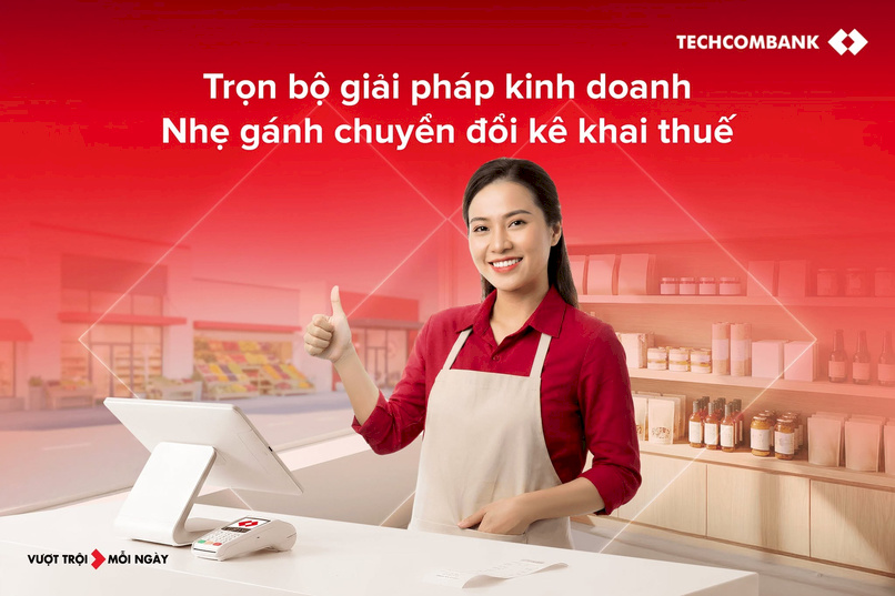 Nhận trọn bộ giải pháp kinh doanh khi mở Tài khoản Hộ kinh doanh Techcombank.