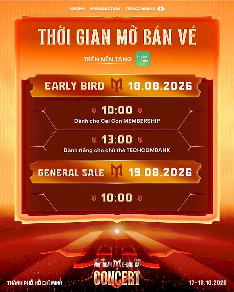 Đặc quyền mua vé sớm dành riêng cho Gai Con Membership và chủ thẻ Techcombank.