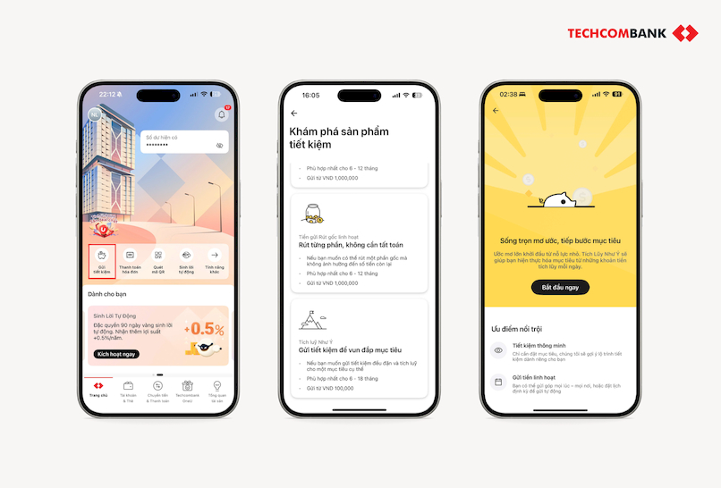 Hướng dẫn mở tài khoản tiền gửi có kỳ hạn qua Techcombank Mobile