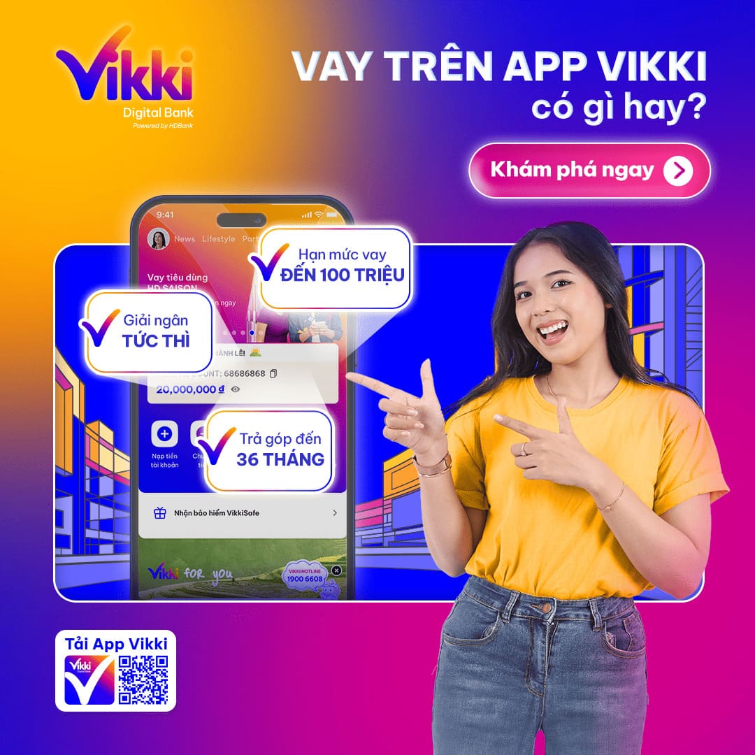 Vay nhanh trên app Vikki.