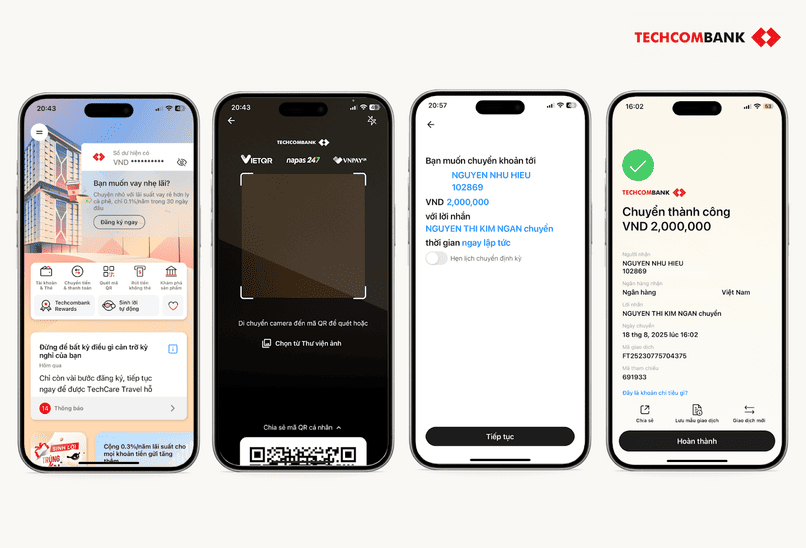 Chuyển khoản liên ngân hàng bằng tính năng Quét mã QR.