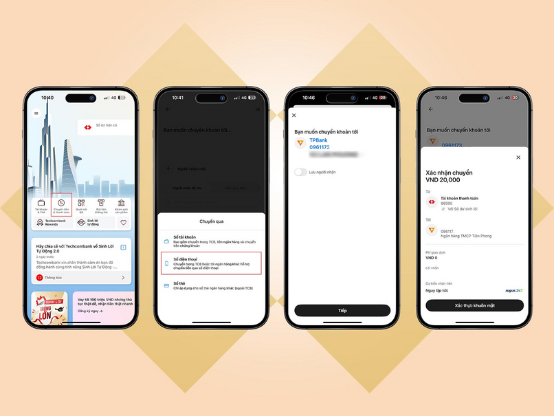 Cách chuyển tiền bằng số điện thoại.