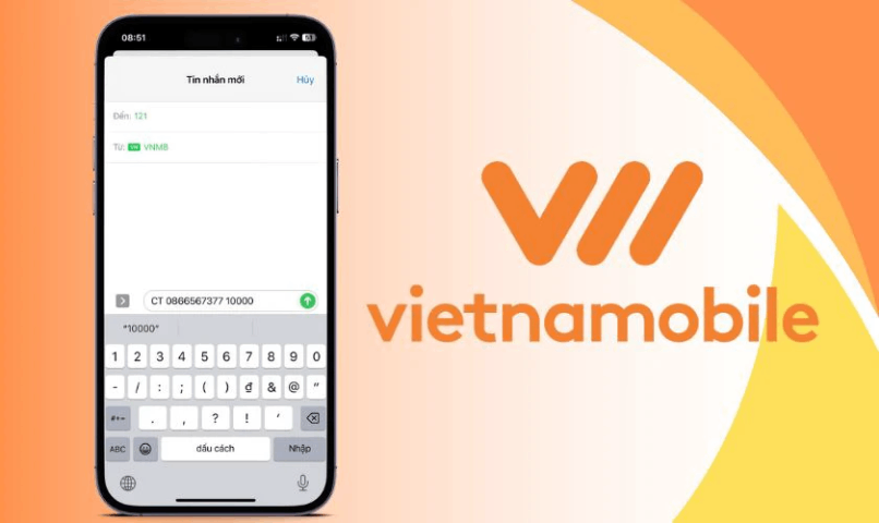 Cách chuyển tiền từ sim này sang sim khác của Vietnamobile bằng SMS.