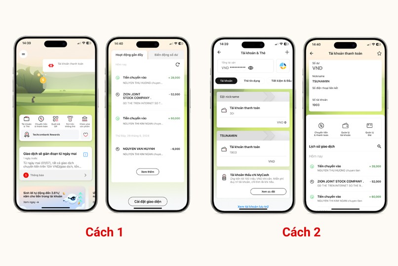 Kiểm tra lịch sử giao dịch nhanh chóng và chính xác tại ngân hàng số Techcombank Mobile.