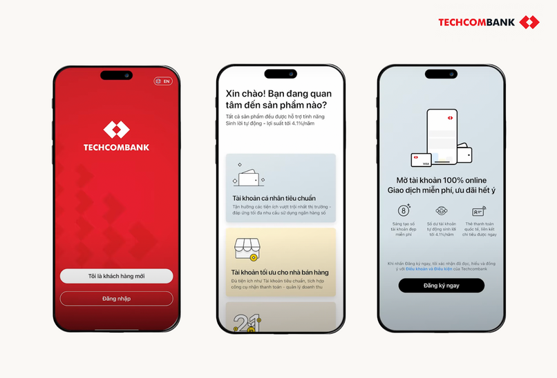 Bắt đầu thực hiện các bước mở tài khoản bằng cách chọn Tôi là khách hàng mới.