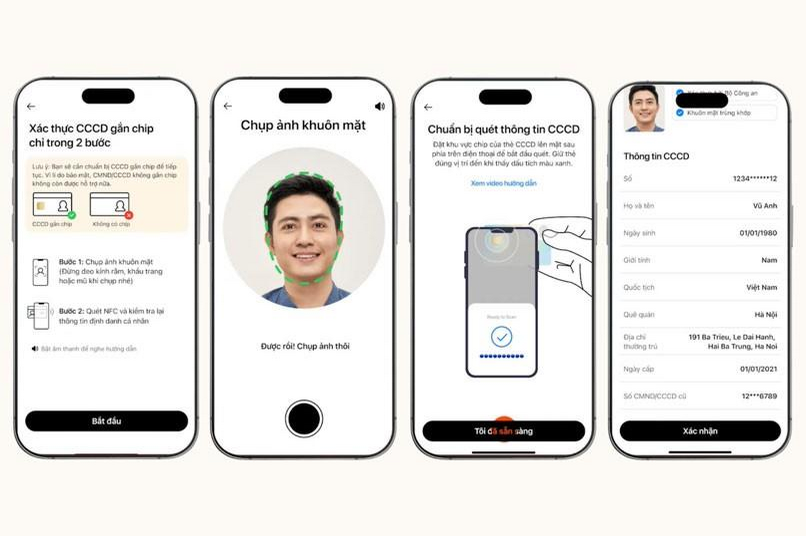 Các bước Quét Thẻ căn cước gắn chip.