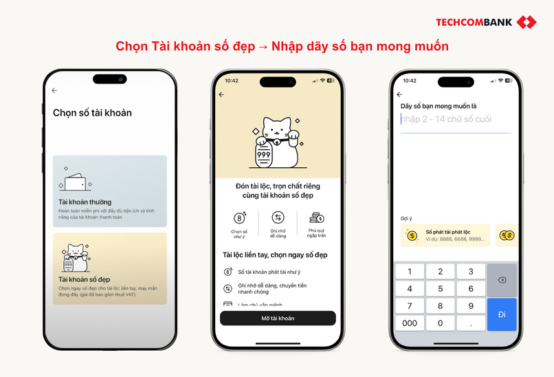 Bạn có thể lựa chọn tài khoản số thường hoặc tài khoản đẹp tùy vào mong muốn của mình