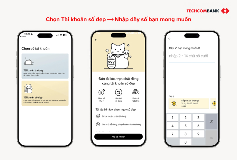 Bạn có thể lựa chọn tài khoản số thường hoặc tài khoản đẹp tùy vào mong muốn của mình