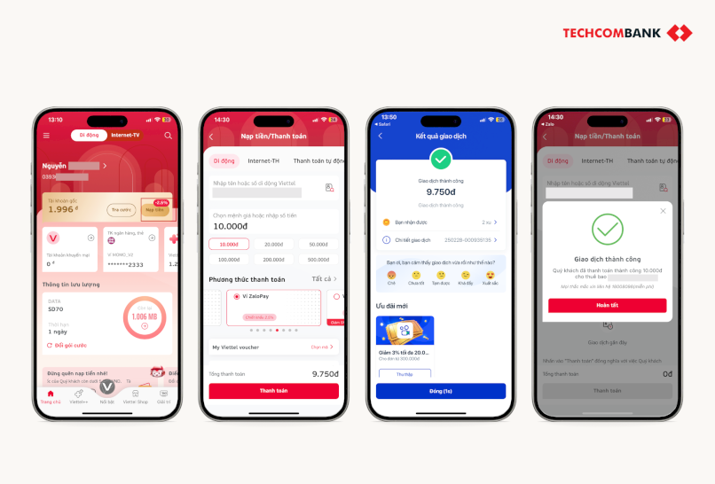 Cách nạp tiền điện thoại trên My Viettel.