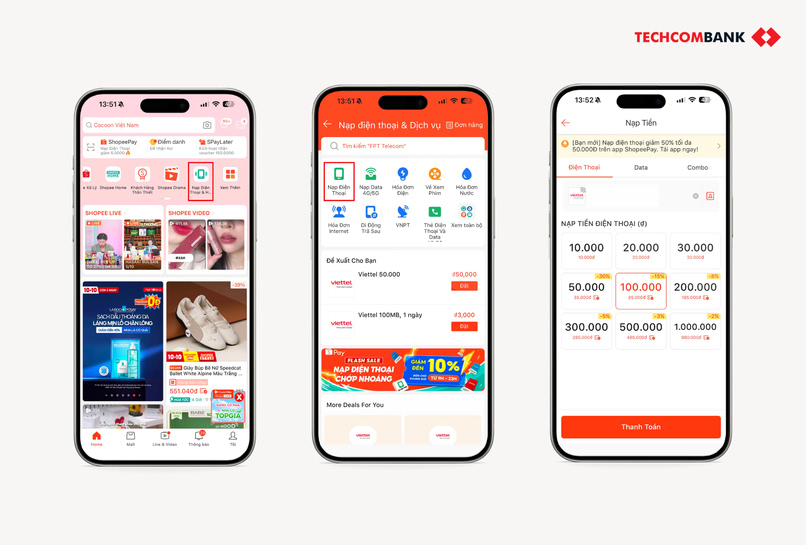 Hướng dẫn nạp thẻ Viettel qua Shopee. 