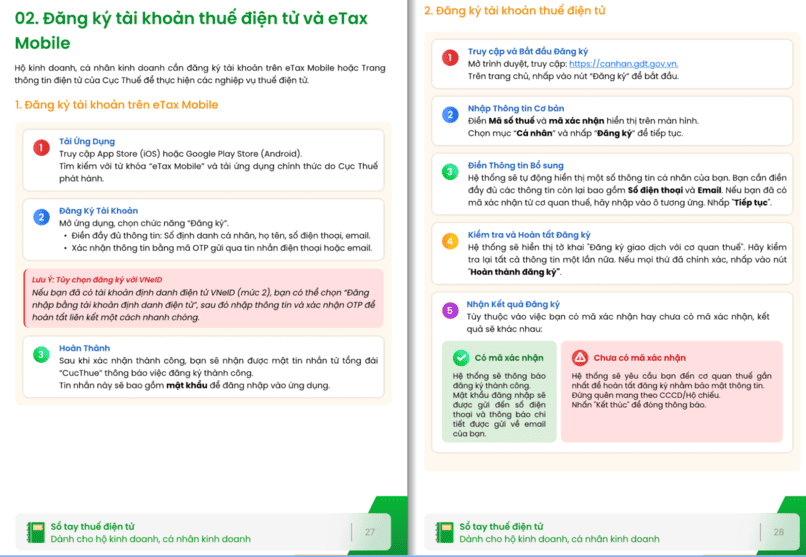 Đăng ký tài khoản thuế điện tử cho hộ kinh doanh
