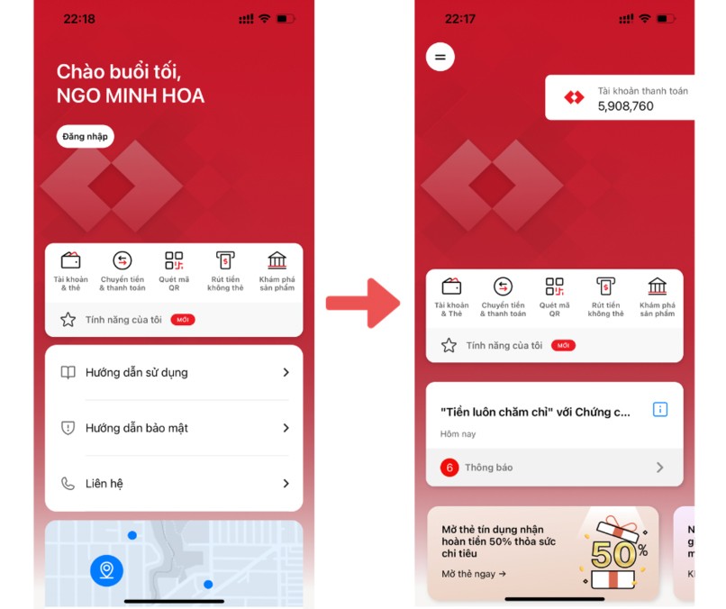 Bạn cần đăng nhập vào Techcombank Mobile của mình.