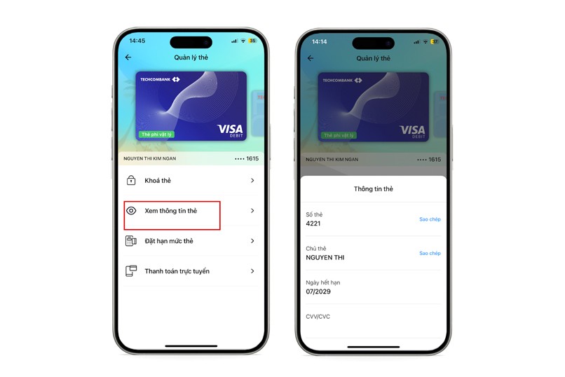 Kiểm tra thông tin thẻ ngay trên Mobile Banking chỉ với 2 thao tác.