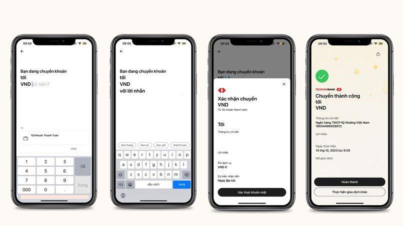 Khách hàng có thể chuyển tiền cùng ngân hàng Techcombank cực nhanh thông qua Techcombank Mobile.