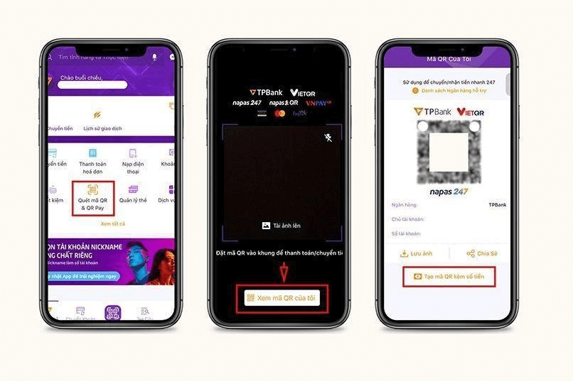 Tạo QR Code miễn phí nhanh chóng và an toàn trên TPBank chỉ với 3 bước.