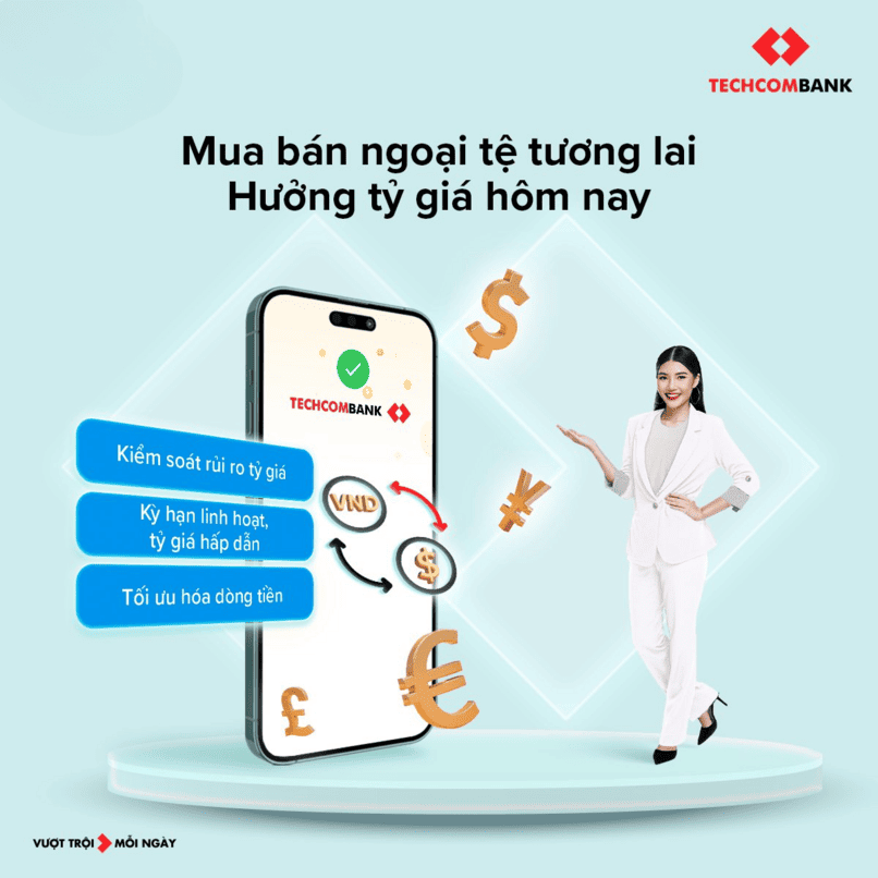 Giao dịch ngoại tệ kỳ hạn với Techcombank.
