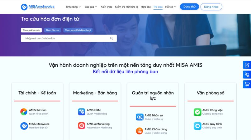Tra cứu hóa đơn điện tử trên Meinvoice.