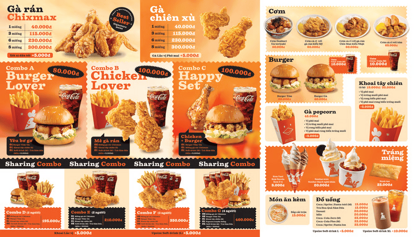 Menu hấp dẫn của Chixchax.