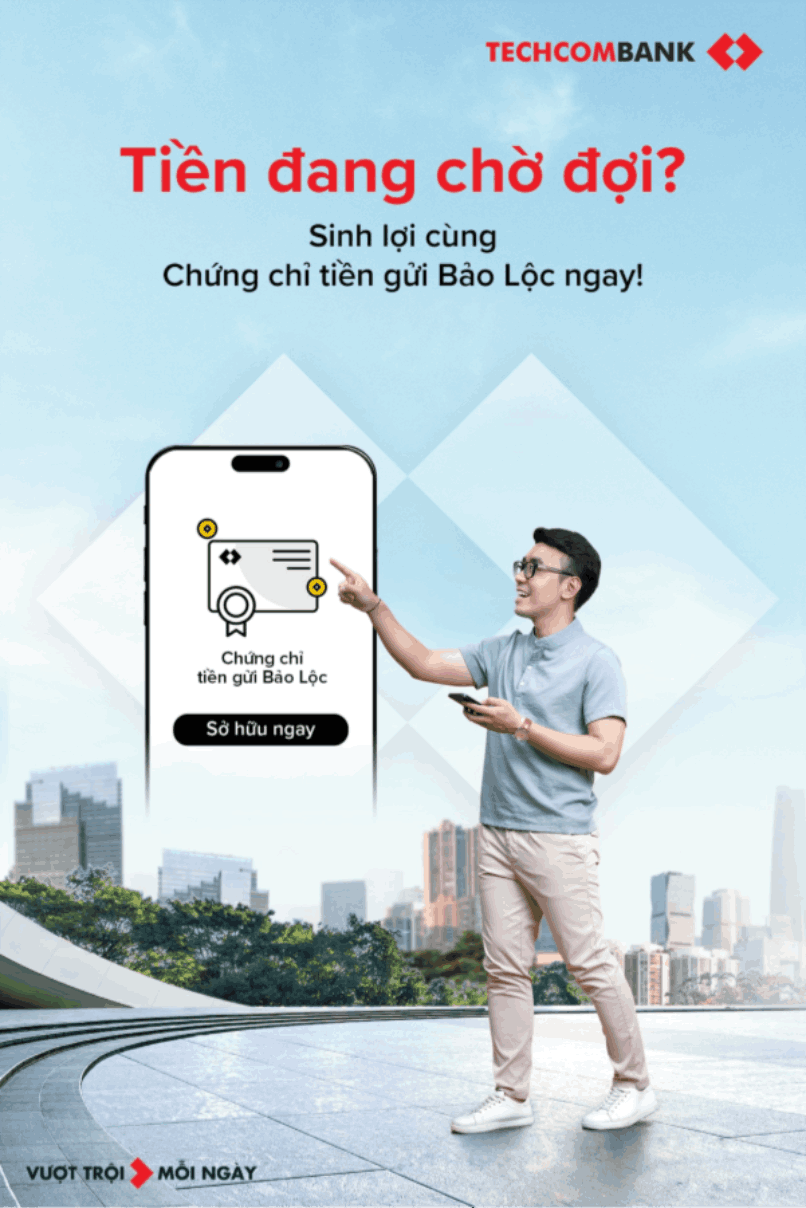Mua bán Chứng chỉ tiền gửi Bảo Lộc dễ dàng trên Techcombank Mobile