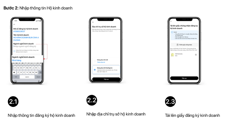 Khách hàng cần nhập đúng thông tin đăng ký hộ kinh doanh