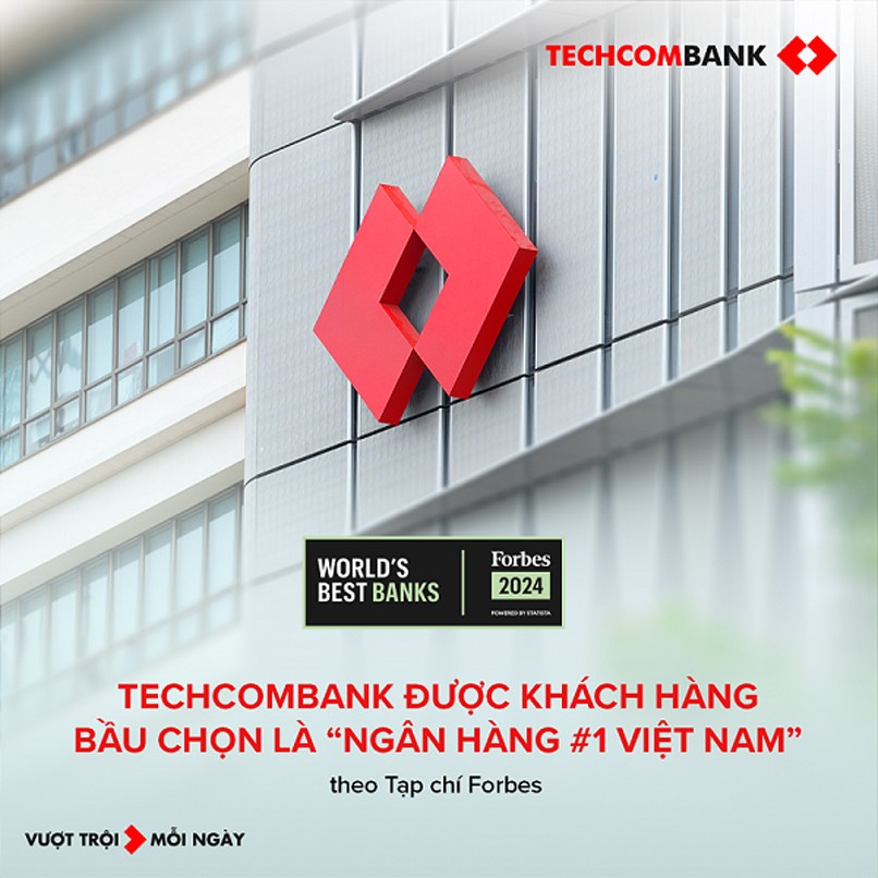 Techcombank được đánh giá là ngân hàng số 1 Việt Nam năm 2024.