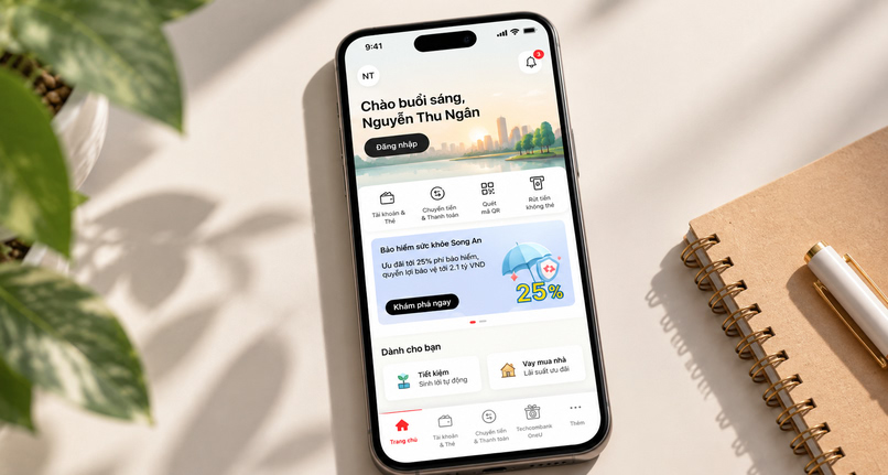 Sử dụng Techcombank Mobile không lo tắc nghẽn giao dịch dịp cao điểm.