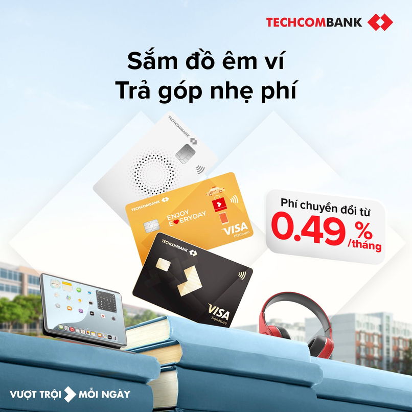 Mua sắm tối ưu với thẻ tín dụng Techcombank.
