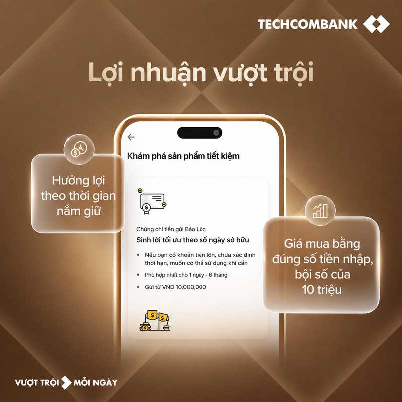 Lợi suất Chứng chỉ tiền gửi Bảo Lộc được tính theo số ngày nắm giữ thực tế. 