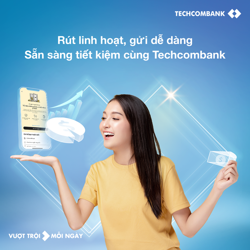 Techcombank có đa dạng sản phẩm tiết kiệm.