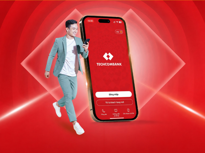 Giao diện Techcombank Mobile
