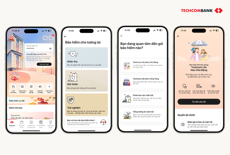 Khám phá bộ đôi Bảo hiểm Liên kết chung Techcom Life trên Techcombank Mobile. 