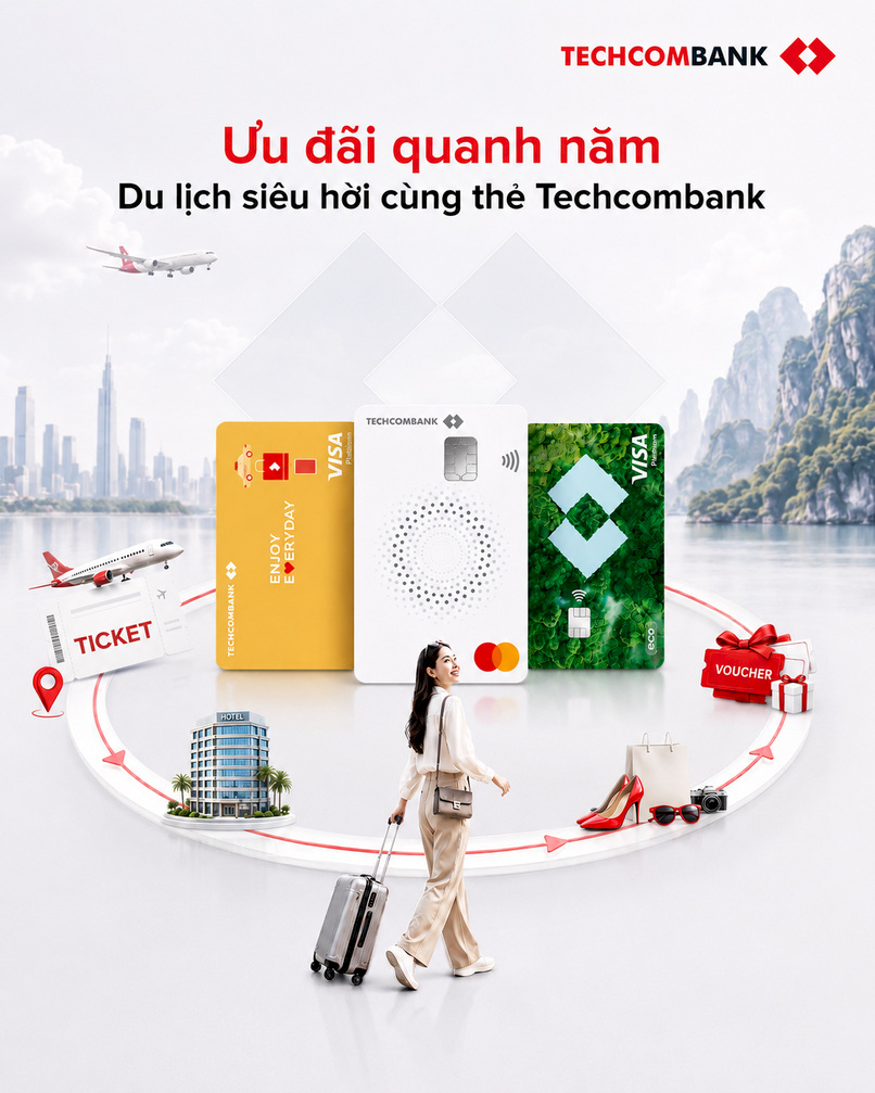 Săn ưu đãi giảm giá khi mua vé máy bay dễ dàng với thẻ Techcombank.