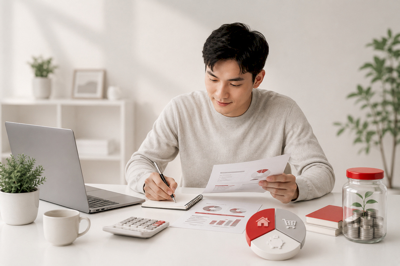 Người trẻ lên kế hoạch đầu tư tài chính cá nhân.