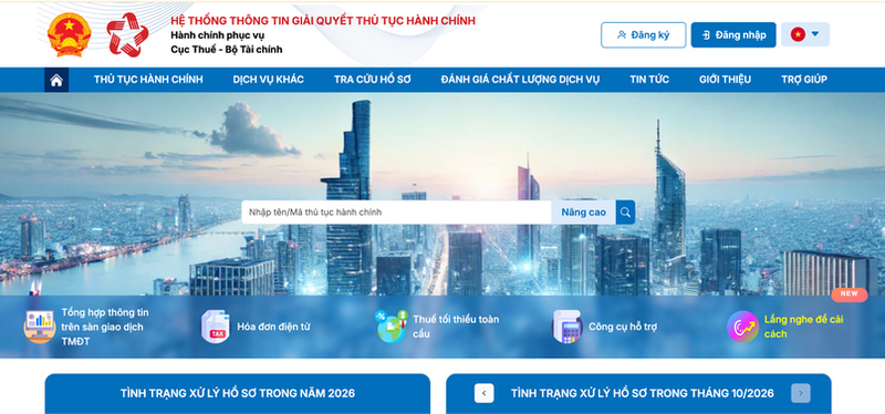 Truy cập Cổng Dịch vụ công Thuế và đăng nhập bằng Tài khoản Định danh điện tử (VNeID). 

