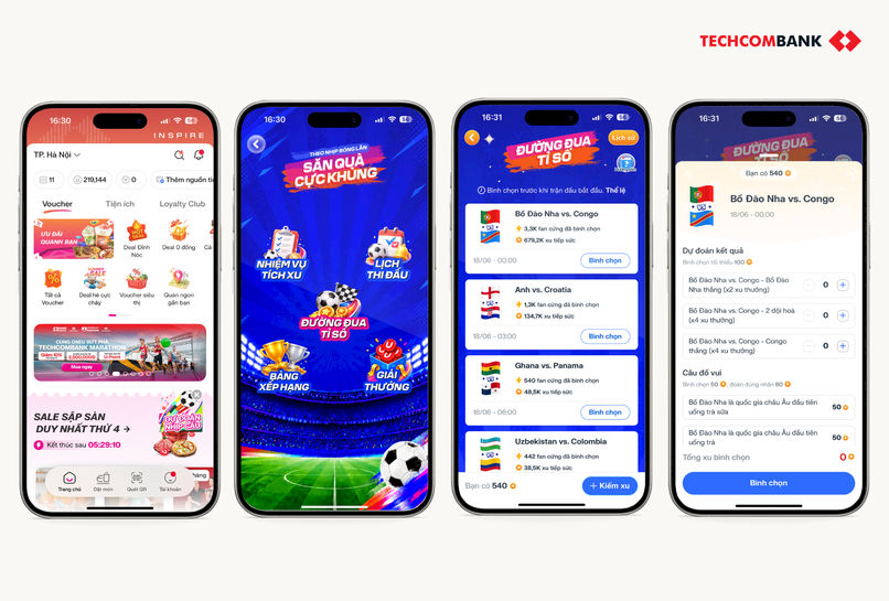 Cách tham gia dự đoán tỉ số World Cup trên Techcombank OneU.