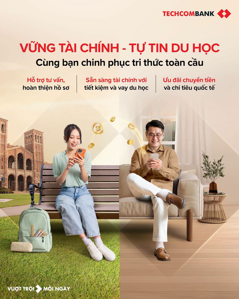 Techcombank đồng hành cùng khách hàng trên con đường vươn ra biển lớn. 

