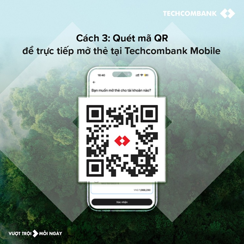 Khách hàng chưa có tài khoản Techcombank có thể quét mã QR để tải Techcombank Mobile.