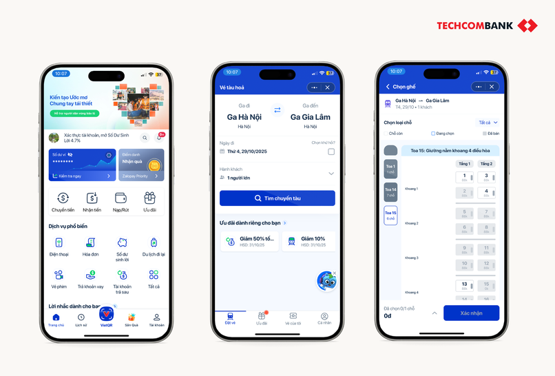 Ví dụ cách đặt vé tàu trên Zalopay.