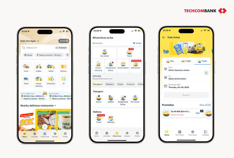 Đặt vé tàu trên Be.