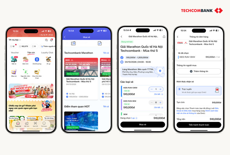 Hướng dẫn mua vé giải chạy Techcombank trên Techcombank OneU.