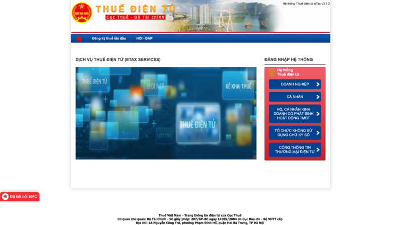 Đăng ký người phụ thuộc trên website thuế điện tử.