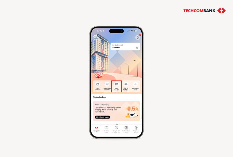 Hầu hết các ngân hàng số hiện nay đều có tính năng quét QR tại trang chủ để người dùng thuận tiện sử dụng