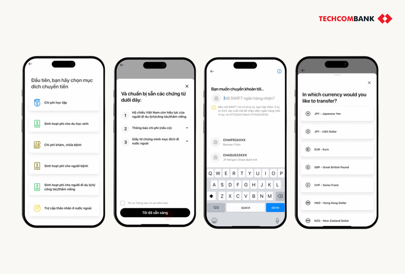 Tạo lệnh chuyển tiền.