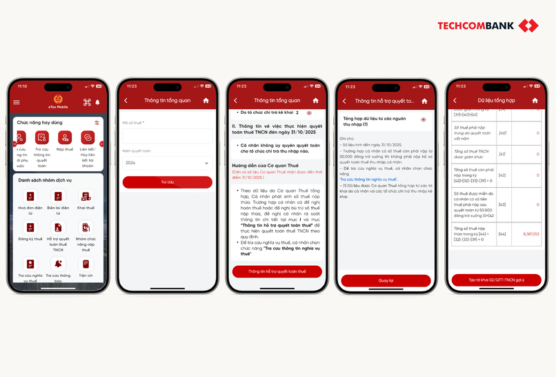Tra cứu số thuế được hoàn trên eTax Mobile.