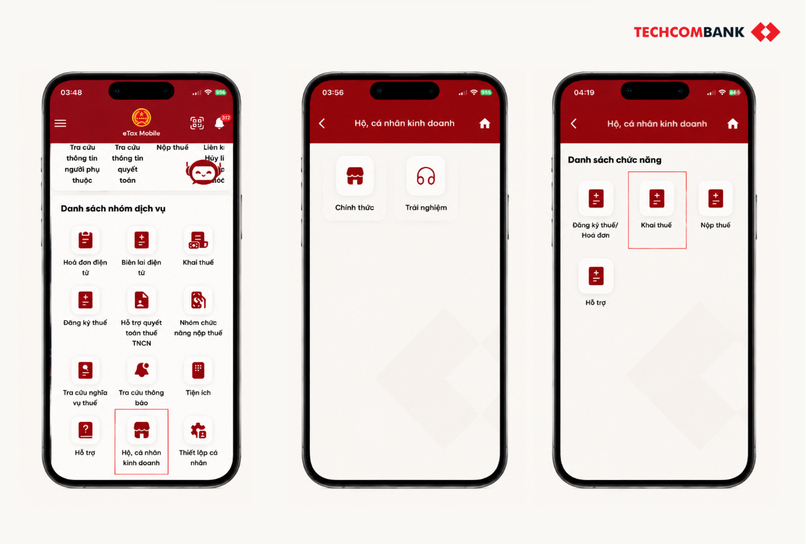 Đăng nhập eTax Mobile và chọn chức năng Khai thuế.
