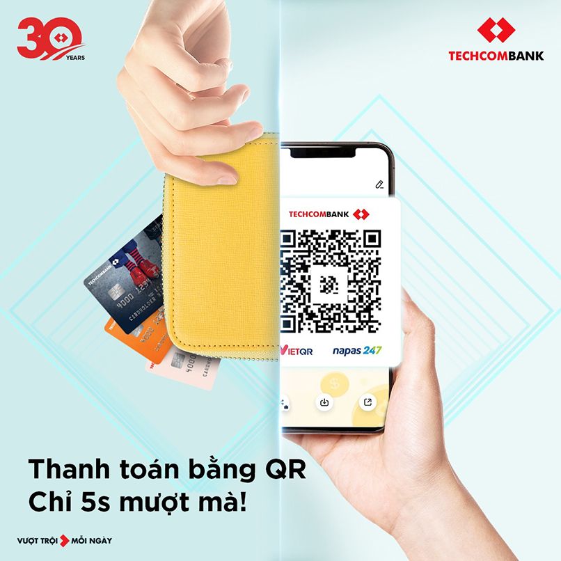 Thanh toán bằng QR trên Techcombank Mobile