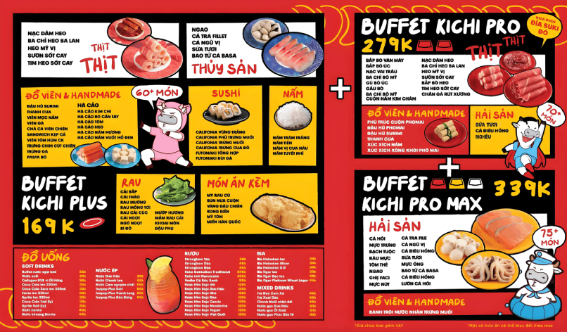 Giá và menu Kichi Kichi.