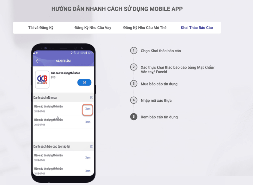 Hướng dẫn sử dụng app CIC Credit Connect từ CIC. 