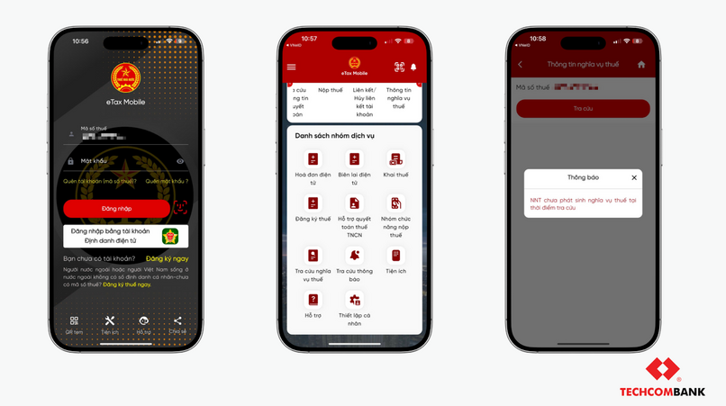 Các bước tra cứu nghĩa vụ thuế thu nhập cá nhân trên ứng dụng eTax Mobile.